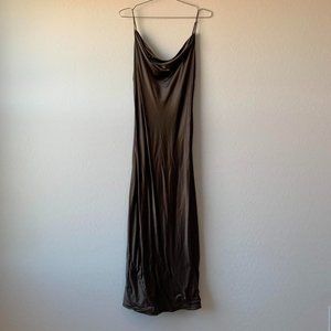 Vintage Victorias Secret Brown silk cowl neck maxi dress
